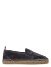 Castaã±er Castaner Suede Slip-on Shoes With Jute-wrapped Sole In Carbon