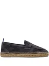 Castaã±er Castaner Suede Slip-on Shoes With Jute-wrapped Sole In Black