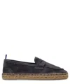 Castaã±er Castaner Suede Slip-on Shoes With Jute-wrapped Sole In Black
