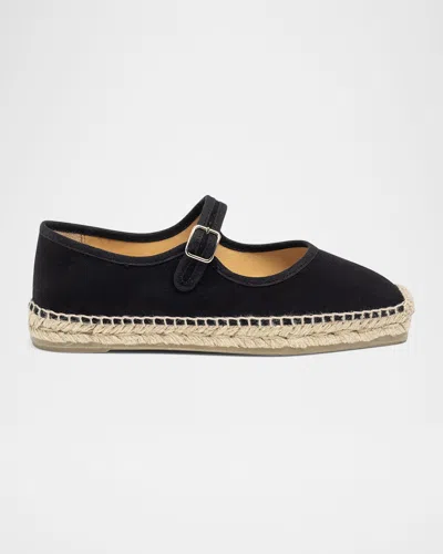 Castaã±er Padua Canvas Mary Jane Espadrilles In Negro