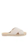 Castaã±er Crossover-strap Flat Espadrilles In Bianco