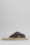 Castaã±er Castañer Palmera Glittered Fringed Espadrille Slides In Brown