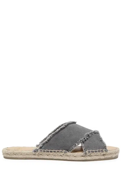 CASTAÃ±ER CASTAÑER PALMERA DISTRESSED CANVAS ESPADRILLE SLIDERS