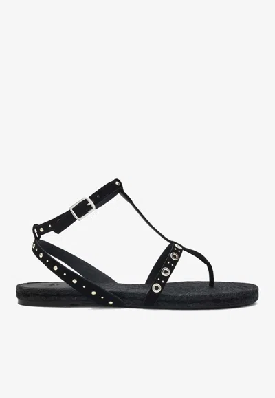 CASTAÃ±ER PATI SUEDE FLAT SANDALS