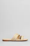 Castaã±er Paz-258 Flats In Beige Leather And Fabric