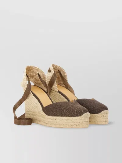 Castaã±er Peep Toe Woven Wedge Espadrille