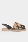 CASTAÃ±ER POMILA FLAT ESPADRILLE IN NATURAL NEGRO