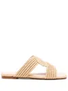 Castaã±er Prado Raffia Slides In Neutrals