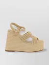 Castaã±er Castañer Woman Sandals Beige Size 7.5 Textile Fibers