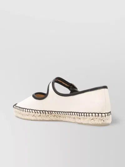 Castaã±er Raffia Sole Espadrilles Square Toe In Neutral
