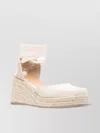Castaã±er Raffia Wedge Espadrilles In Calf Leather