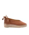 Castaã±er Leather Espadrilles With Braided Raffia Sole In Brown