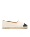 Castaã±er Castaner Canvas Slip-on Espadrilles With Leather Cap Toe In White