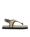 Castaã±er Round-headed Flat Sandals In Nude