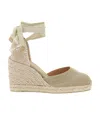 Castañer Carina Canvas Ankle-tie Wedge Espadrilles In Neutral