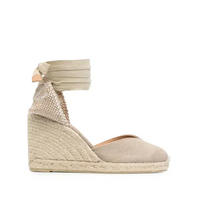 Castaã±er Rubber Fabric Espadrillas In Beige