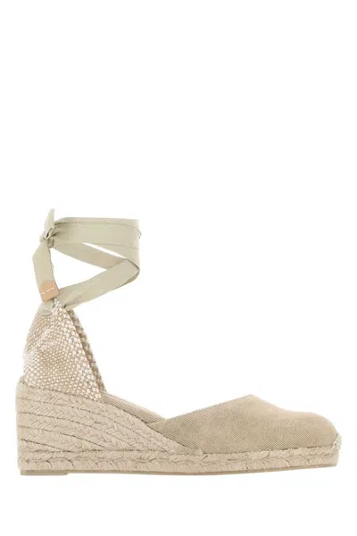 Castaã±er Castañer Sand Canvas Carina Wedges