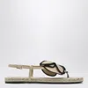 Castaã±er Sandal In Sand Color With Flower In Beige