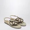 Castaã±er Sandal In Sand Color With Flower In Beige