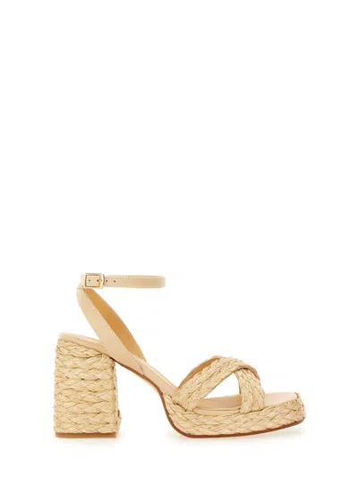 Castaã±er Valeriette Braided Canvas Espadrille Sandals In Beige