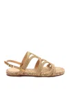 Castaã±er Castaner Pitra 266 Flat Sandals With Handcrafted Weaving In Gold