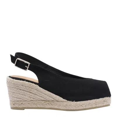 Castaã±er Dosalia Canvas Slingback Espadrilles In Nero