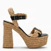 Castaã±er Agnes Platform Sandal In Natural Negro In Brown