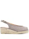 Castaã±er Peep-toe Open-back Espadrille In Gray