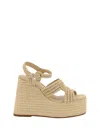 Castaã±er Castañer Woman Sandals Beige Size 7.5 Textile Fibers In Natural