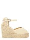 Castaã±er Open Back Peep Toe Sandalwood In Beige