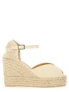 Castaã±er Open Back Peep Toe Sandalwood In Beige