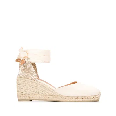 Castaã±er Leather Espadrillas In Ivory
