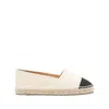 Castaã±er Castaner Canvas Slip-on Espadrilles With Leather Cap Toe In Beige