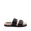 Castaã±er Castañer Ter Leather Flat Sandals In Black