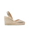 Castaã±er Carissa Leather Espadrilles In Gold