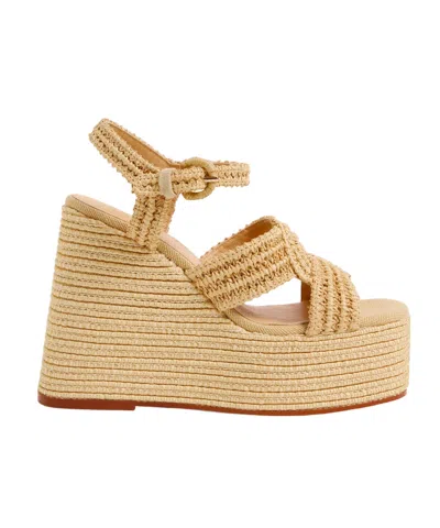 Castaã±er Square Open-toed Heels In Nude ModeSens