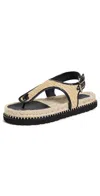 Castañer Open Toe Flat Sandals In Black
