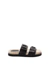 Castaã±er Castañer Ter Leather Flat Sandals In Black  