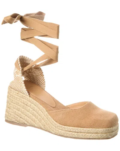 Castaã±er Castañer Tina Canvas Wedge Sandal In Brown