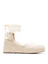 Castaã±er Castañer Tina Raffia Wedge Espadrilles In Beige