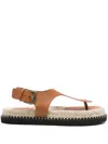 Castaã±er Castañer Tokio Leather Thong Sandals In Brown