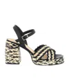 Castaã±er Black Ankle Strap Heels In Multicolor