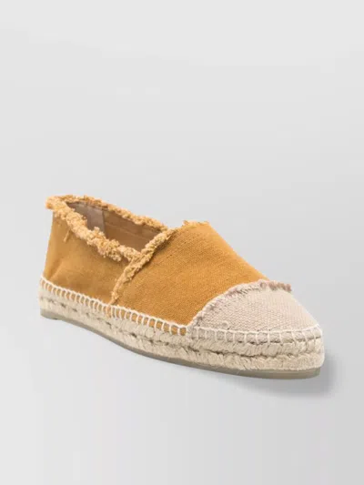 Castaã±er Two-tone Canvas Espadrilles Raffia Sole In Beige