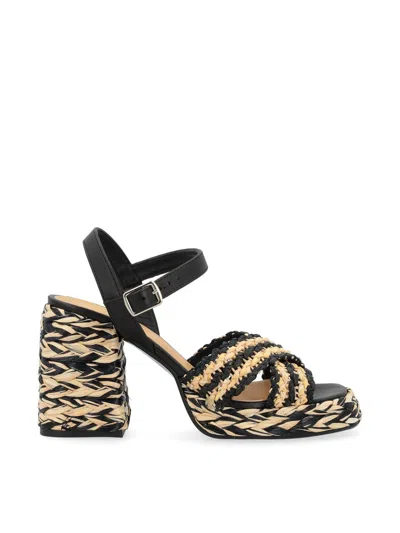 Castaã±er Castañer Valeria Rafia Woven Sandals In Gold