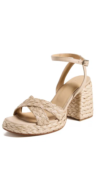 Castaã±er Valeriette Raffia Heeled Sandals Natural
