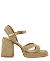 Castaã±er Castaner Vintage Gold Valle Sandals With Ankle Strap In Gold