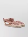 Castaã±er Velvet Ruched Espadrilles Open Sides