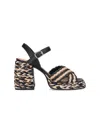 Castaã±er Black Ankle Strap Heels In Black  