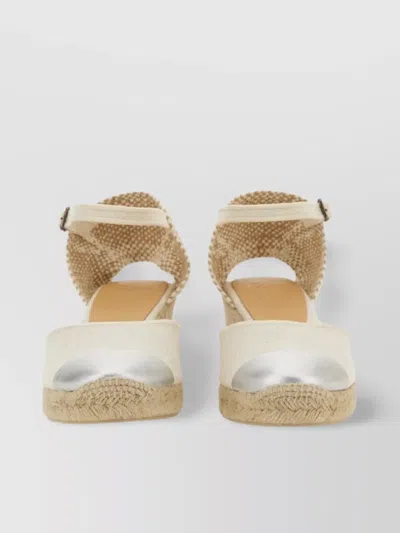Castaã±er Wedge Espadrille With Metallic Toe Cap