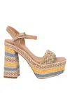 Castaã±er Multicoloured Jute Sandal In Multicolour